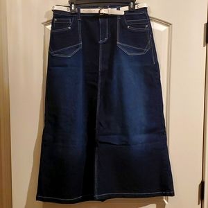 Long denim skirt